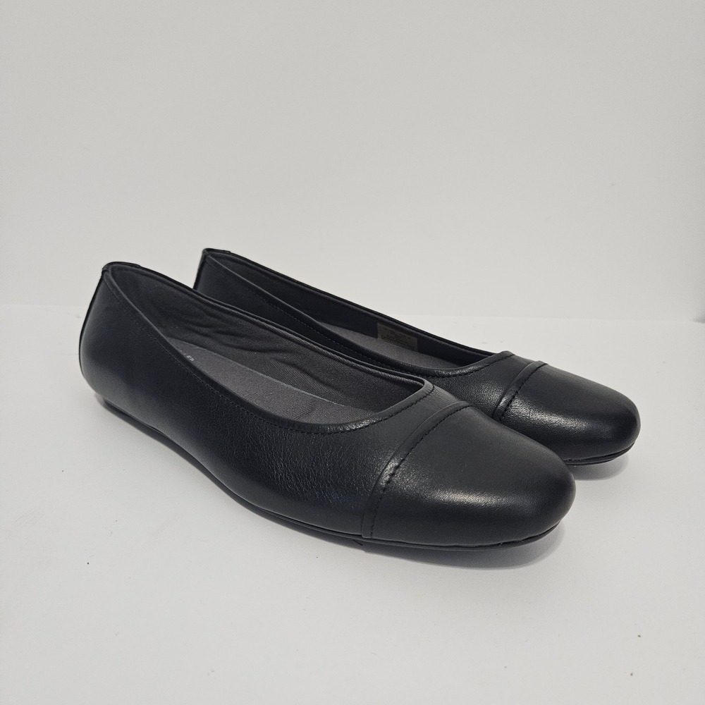 Eastland Gia Ballet Flats Womens 10N Narrow Black Leather Cap Toe Office Formal
